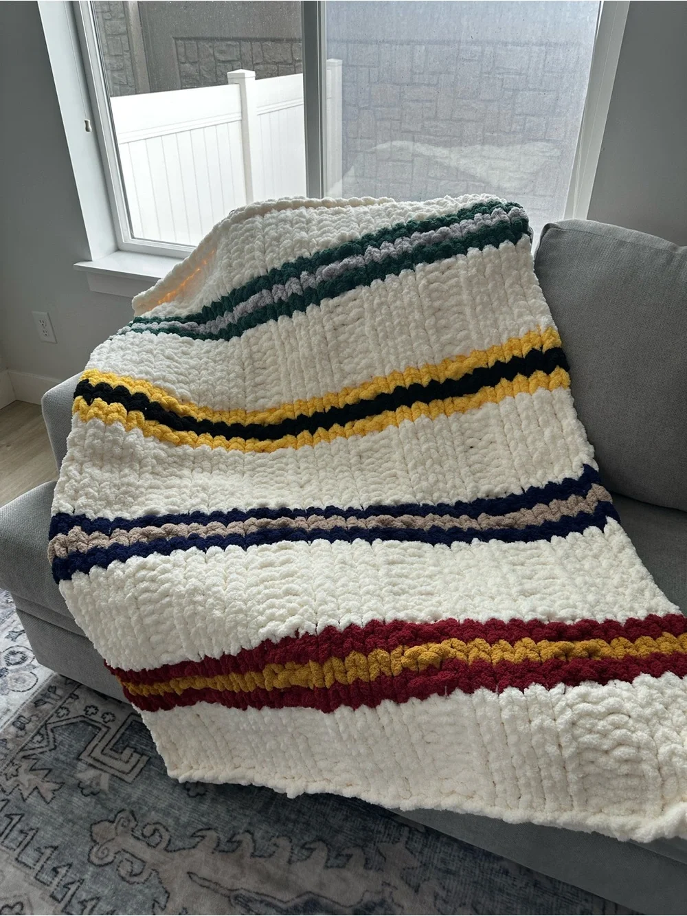Handmade Chunky Hand-Knit Throw Blanket | Magical | Wizard | Fantasy Book Lovers